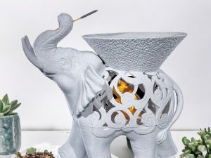 Moderne Elephanten Skulptur mit Räucherstäbchenhalter